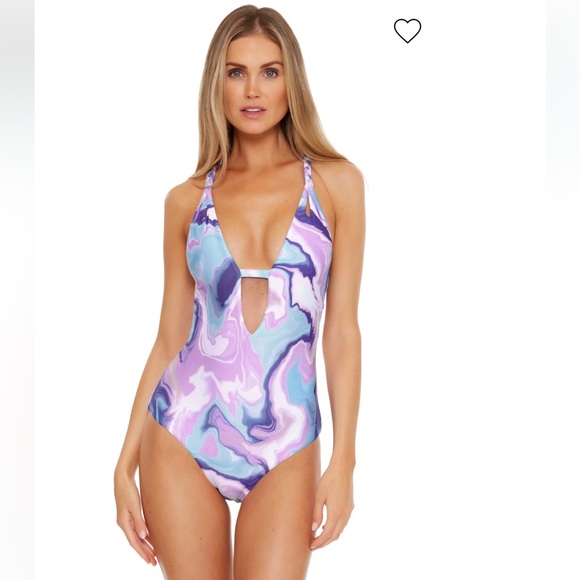 NWT BECCA BY REBECCA VIRTUE Skylar Plunge One Piece Swimsuit - Picture 3 of 13